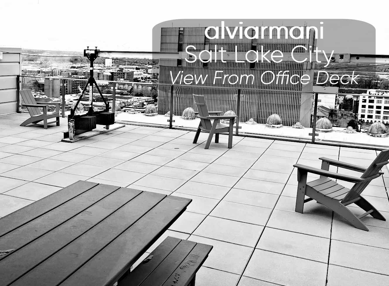 View from Alvi Armani International Salt Lake City, Utah location skyline with mountains